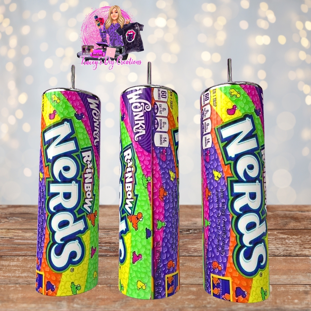 20 Oz Sublimated Colorful Nerds Tumbler
